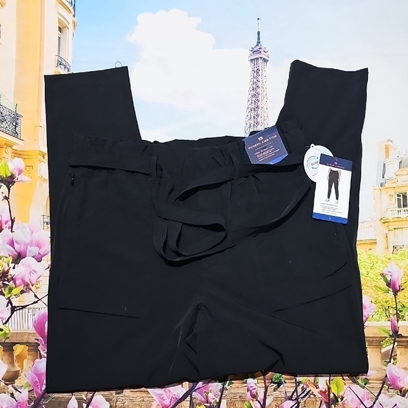 Modern Ambition Black Belted High-Waisted Pants Size Large NWT - Picture 4 of 8